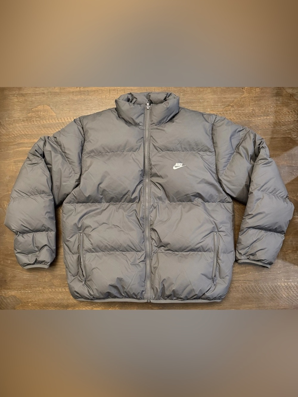 Nike Sportswear Club Therma-FIT Puffer Jacket Gray IB2975-068 Men's Large L NWT
